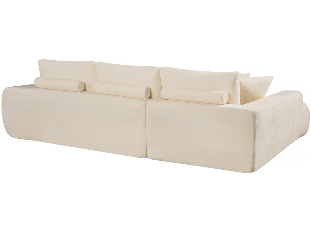 Sidonie" left corner sofa in bubble fabric - 4 seater - Beige