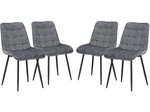 Yanis" high quality fabric dining chair - Set of 4 - Grey