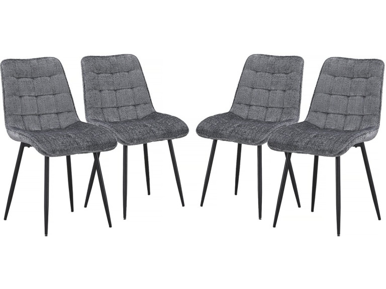 Yanis" high quality fabric dining chair - Set of 4 - Grey
