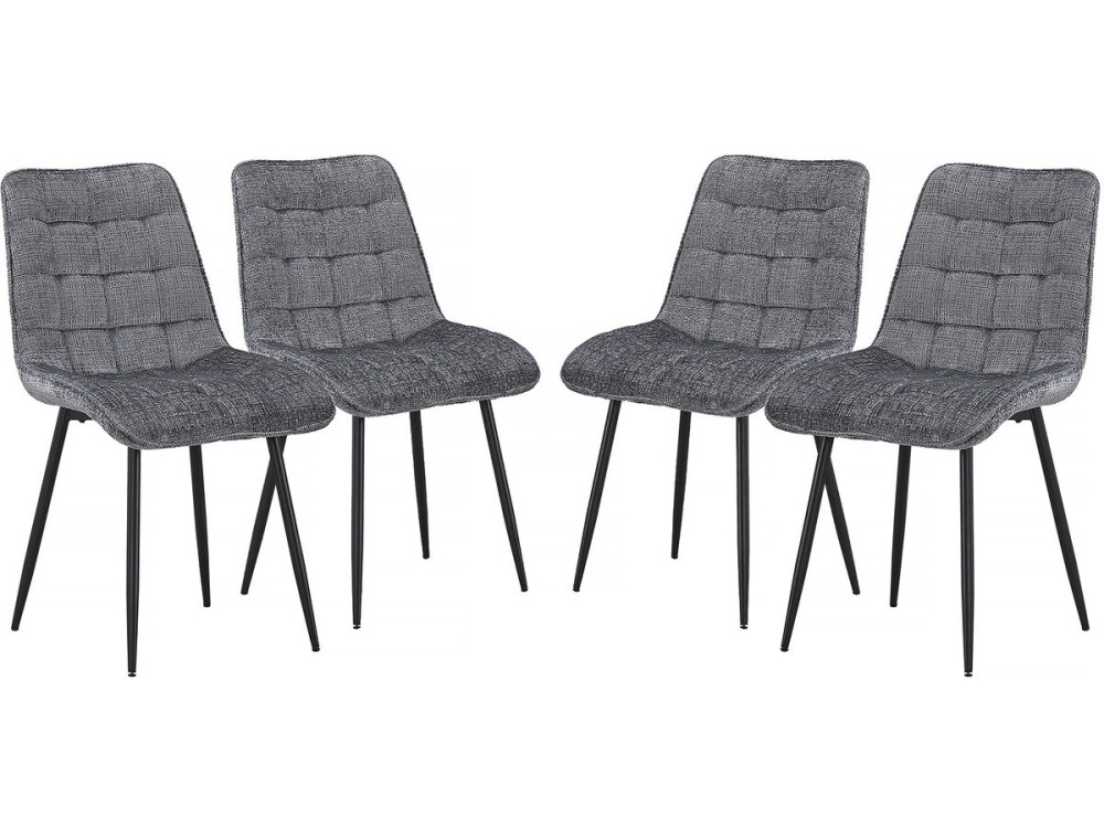 Yanis" high quality fabric dining chair - Set of 4 - Grey