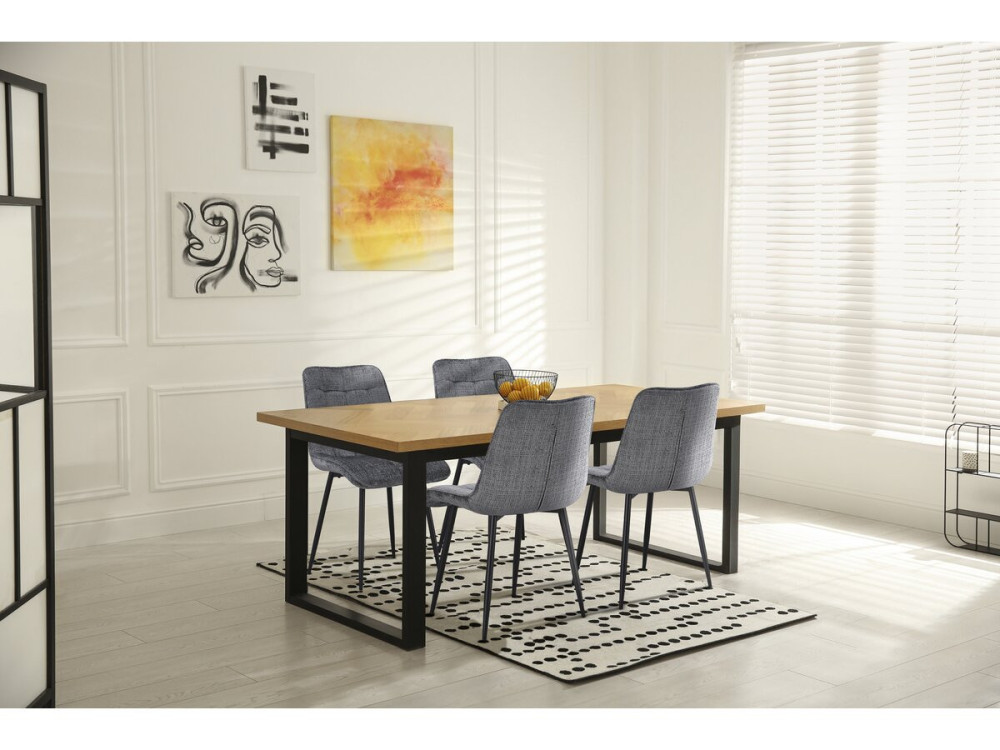 Yanis" high quality fabric dining chair - Set of 4 - Grey