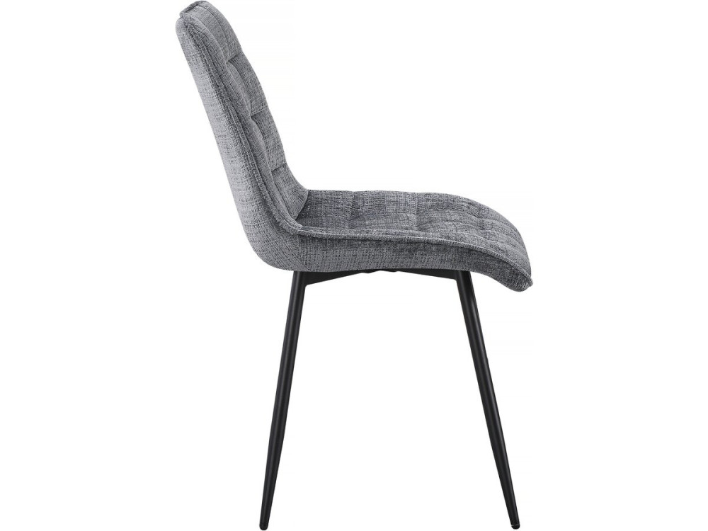 Yanis" high quality fabric dining chair - Set of 4 - Grey