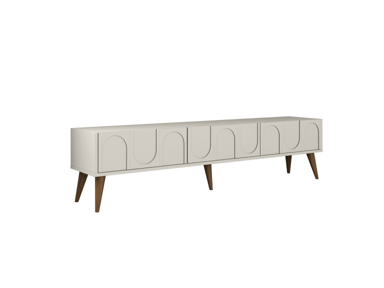 Lyon" wooden TV stand - 180 x 35 x 44 cm - CrèmeNoix