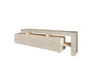 Beliz" wooden TV stand - 192 x 37 x 53 cm - Travertine