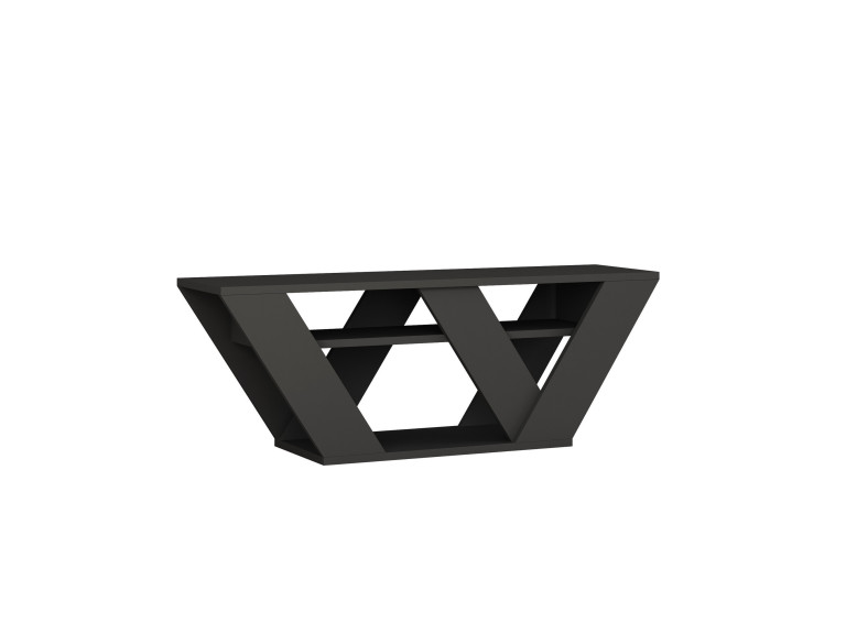 Pipralla" wooden TV stand - 110 x 30 x 40 cm - Anthracite