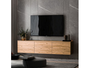 Neon" wooden TV stand 160 x 32 x 35 cm - Atlantic pine 2