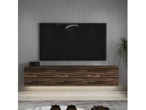 Neon" wooden TV stand 160 x 32 x 35 cm - Chestnut 2