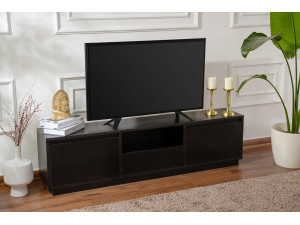 Vanguard" wooden TV stand 160 x 30 x 42 cm - Black Wood 2