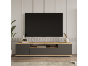FR7" wooden TV stand - 180 x 44 x 44 cm - Atlantic PineAnthracite 2