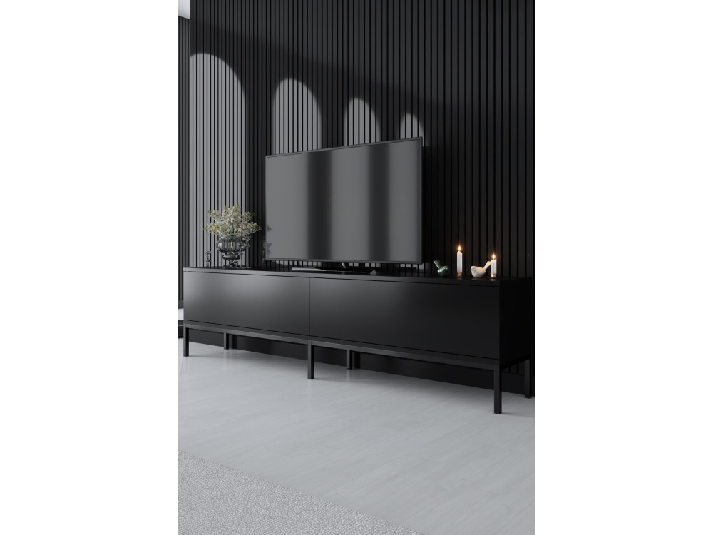 Lord" wooden TV stand - 180 x 30 x 47 cm - Black