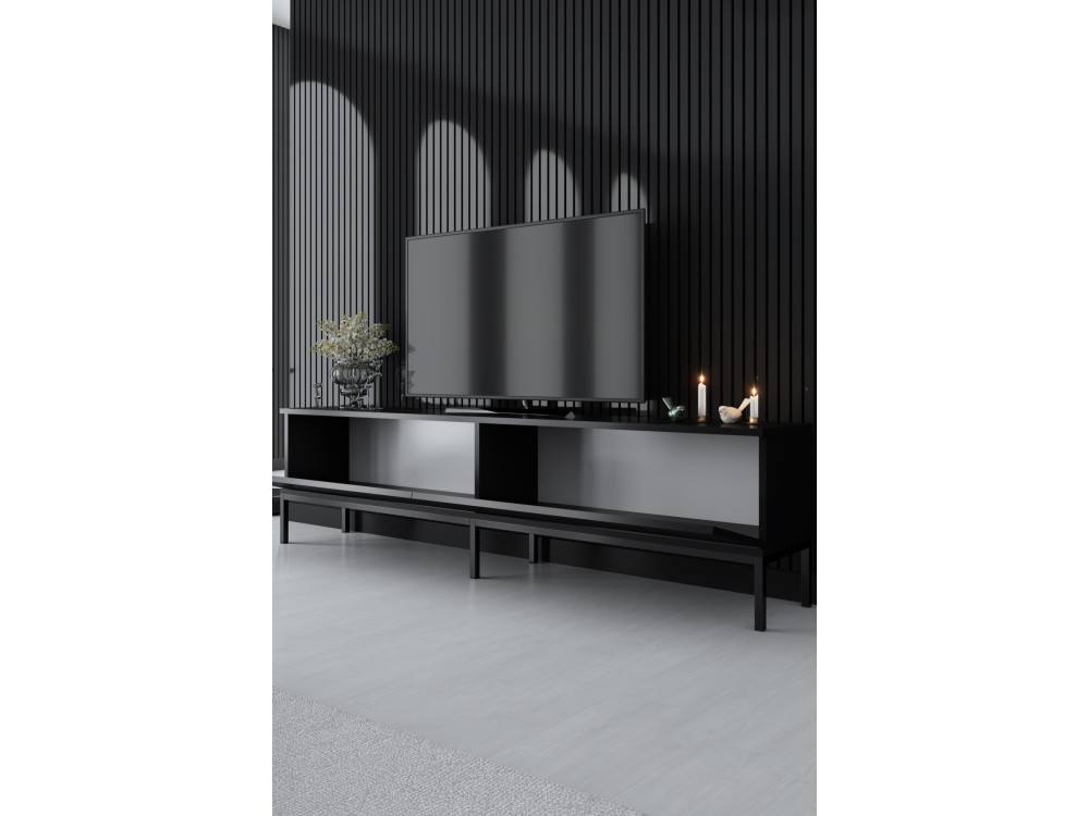 Lord" wooden TV stand - 180 x 30 x 47 cm - Black