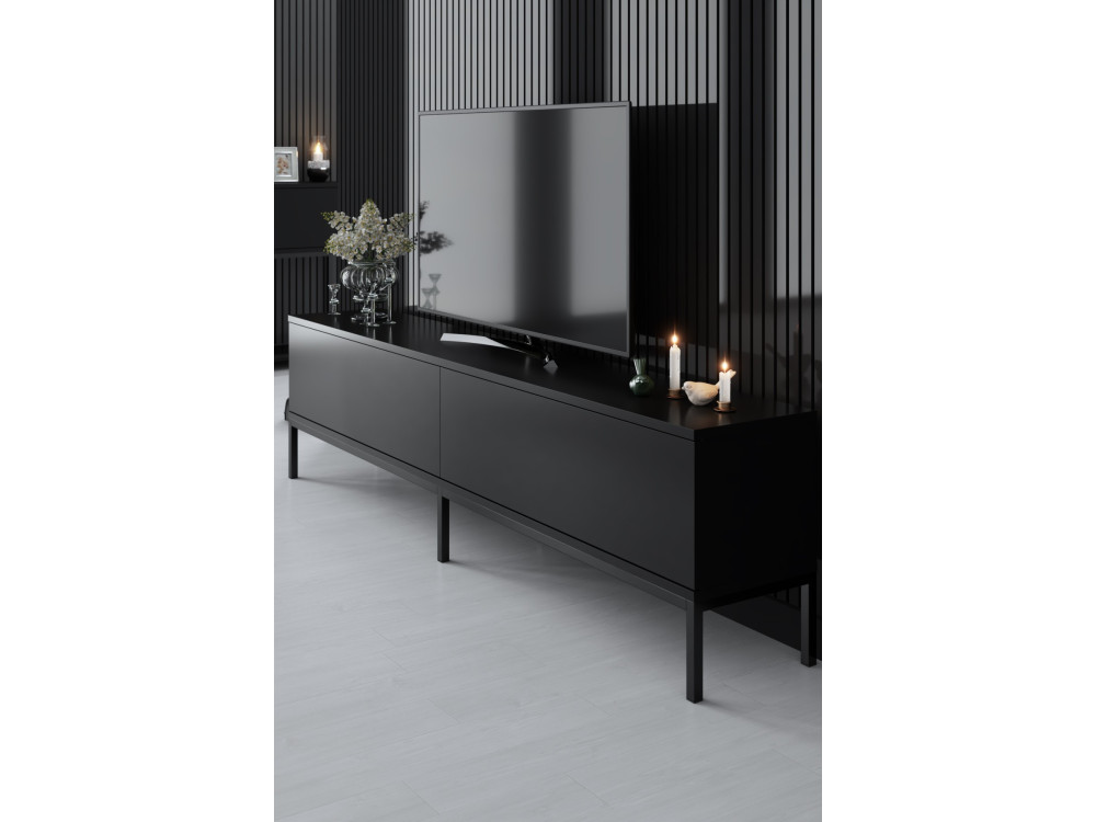 Lord" wooden TV stand - 180 x 30 x 47 cm - Black