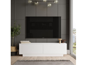 FN1" wooden TV stand - 140 x 35 x 38 cm - White 2