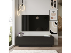 FN1" wooden TV stand - 140 x 35 x 38 cm - Black 2