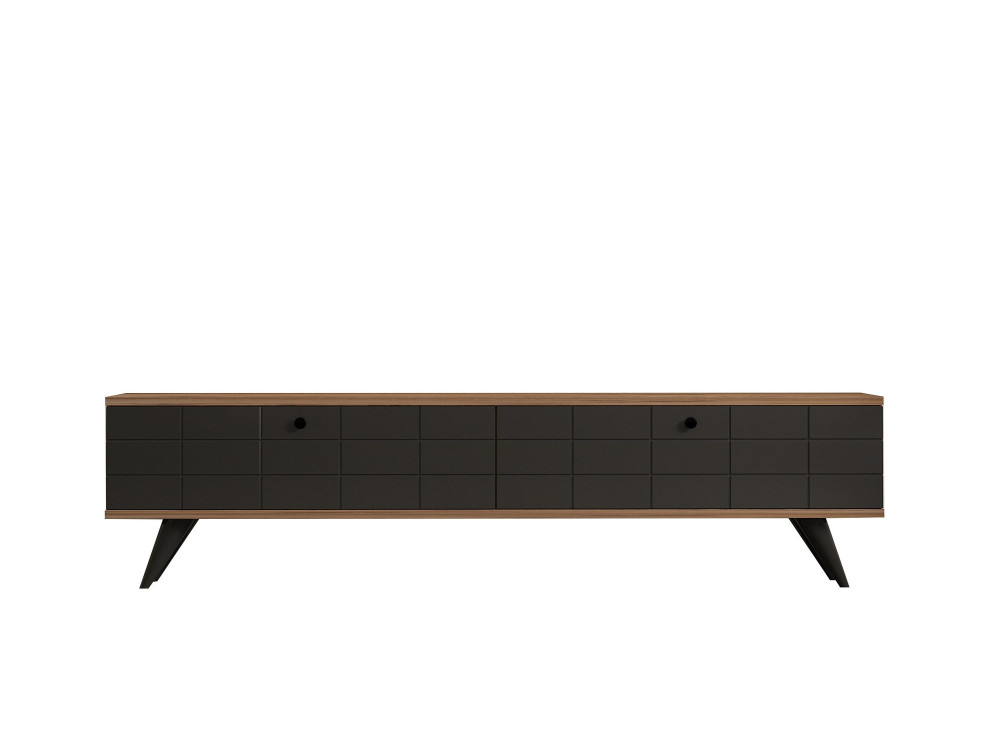 Alberi" wooden TV stand - 160 x 25 x 35 cm - Charcoal grey