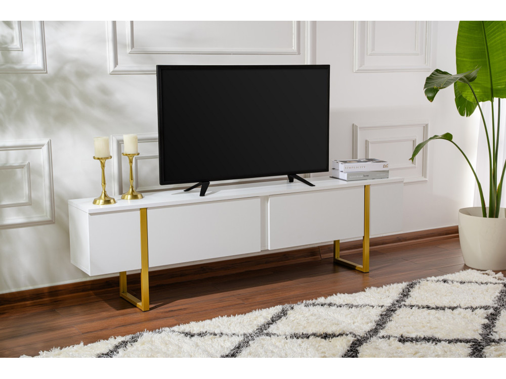 Serenity" wooden TV stand - 180 x 29 x 50 cm - White