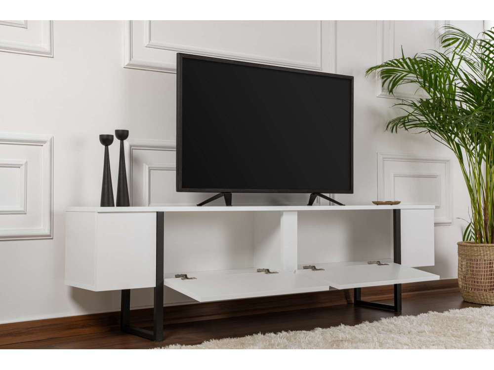 Serenity" wooden TV stand 180 x 30 x 45 cm - White