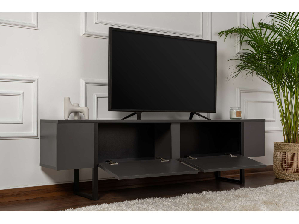 Serenity" wooden TV stand 180 x 30 x 50 cm - Anthracite