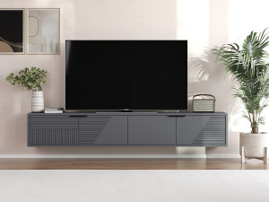 Parla" wooden TV stand 180 x 30 x 30 cm - Anthracite 2