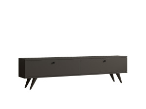 Parlak" wooden TV stand - 160 x 25 x 40 cm - Anthracite grey