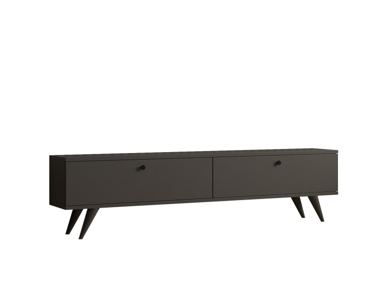 Parlak" wooden TV stand - 160 x 25 x 40 cm - Anthracite grey