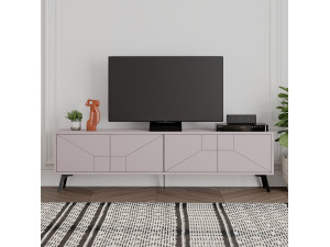Dune" wooden TV stand - 180 x 29 x 50 cm - Light mocha brown 2