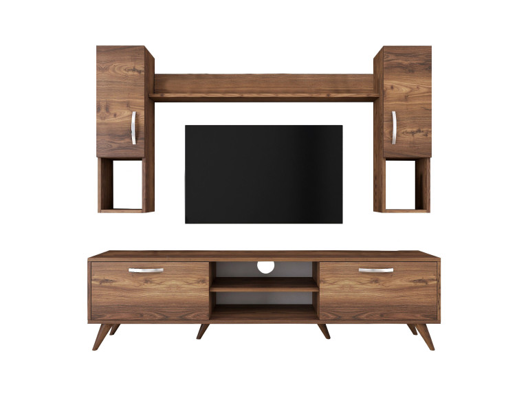 Mezalun" wooden TV stand - 180 x 35 x 48 cm - Brown