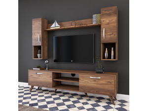 Mezalun" wooden TV stand - 180 x 35 x 48 cm - Brown 2