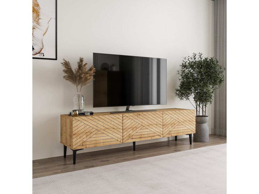 Felix" wooden TV unit 160 x 31.4 x 44.1 cm - Sapphire oak
