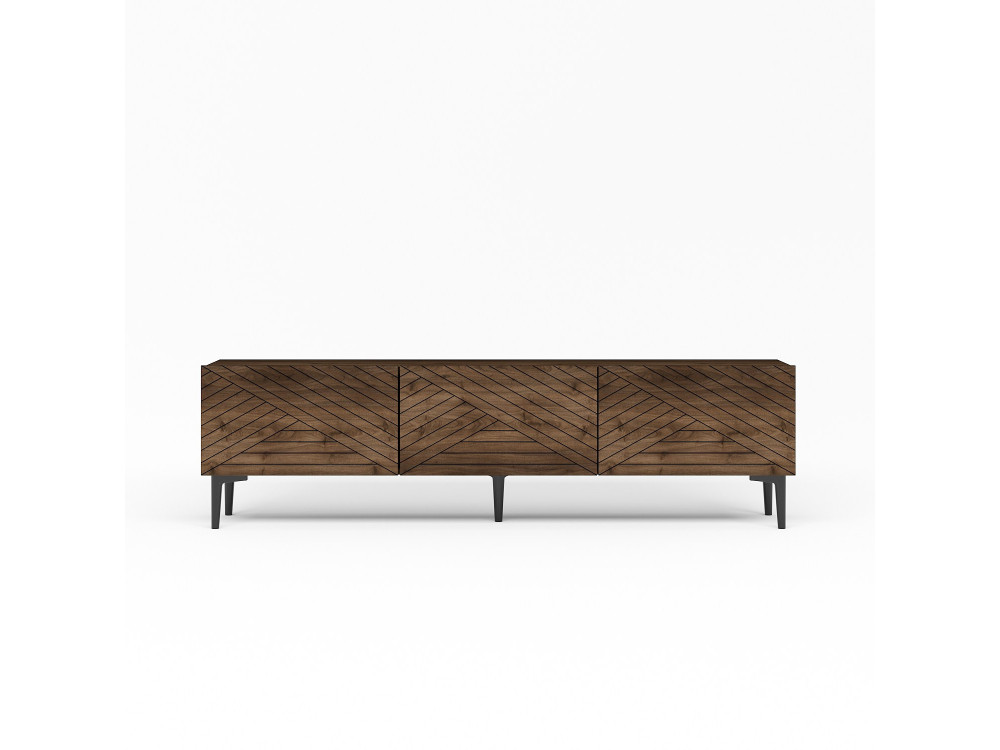 Felix" wooden TV stand - 160 x 31 x 44 cm - Brown