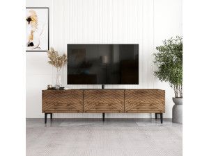 Felix" wooden TV stand - 160 x 31 x 44 cm - Brown 2