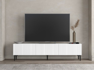 Oscar" wooden TV stand - 180 x 31 x 45 cm - White 2