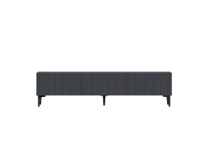 Oscar" wooden TV stand - 180 x 31 x 45 cm - Charcoal grey