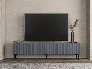Oscar" wooden TV stand - 180 x 31 x 45 cm - Charcoal grey 2
