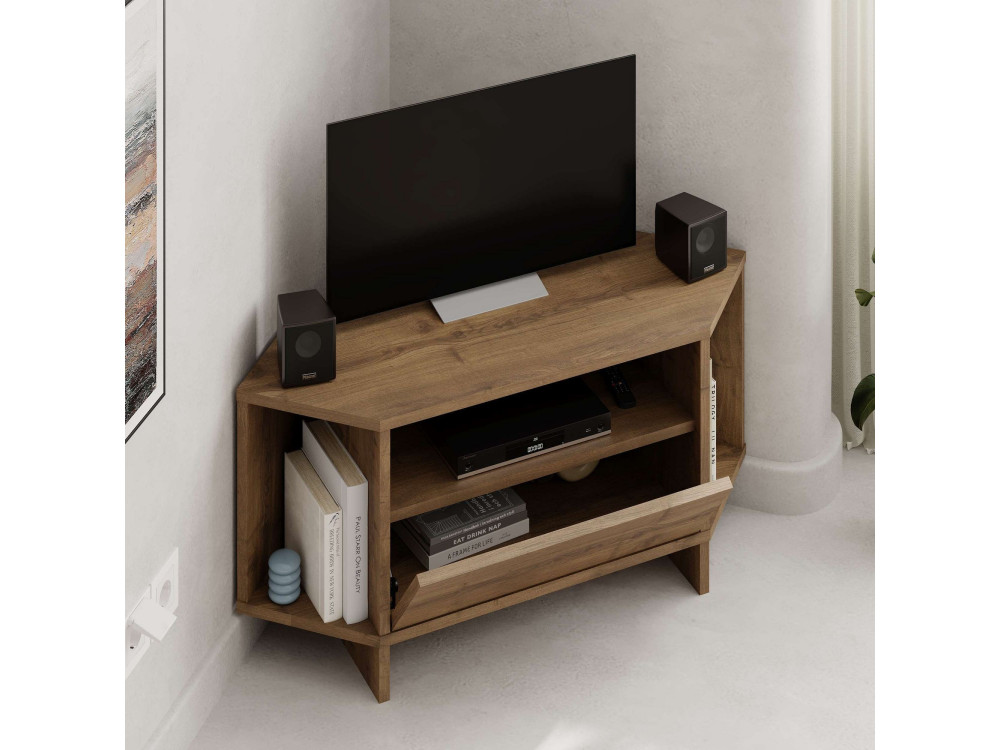 Viva" wooden TV stand - 95 x 35 x 45 cm - Brown