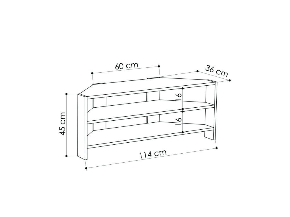 Thales" wooden TV stand 114 x 36 x 45 cm - Light mocha brown