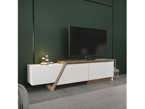 Zonas" wooden TV stand - 180 x 35 x 28 cm - White 2