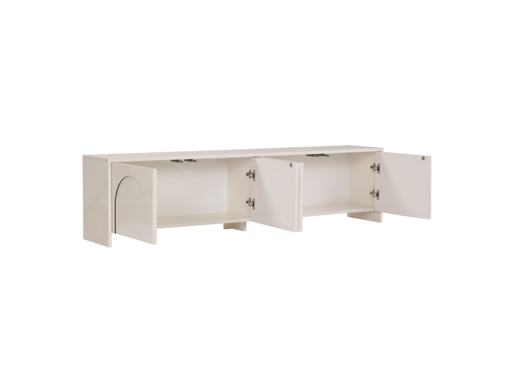 Aurelia" wooden TV stand - 180 x 32 x 45 cm - Cream
