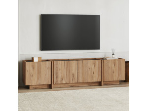 Lowen" wooden TV stand - 180 x 35 x 46 cm - Atlantic Pine / Anthracite 2