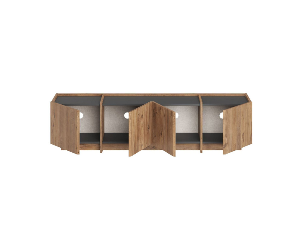 Lowen" wooden TV stand - 180 x 35 x 46 cm - Atlantic Pine / Anthracite