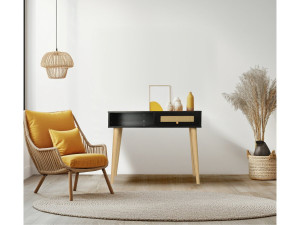 Marine cane console - 100 x 29 x 81 cm - Black 2