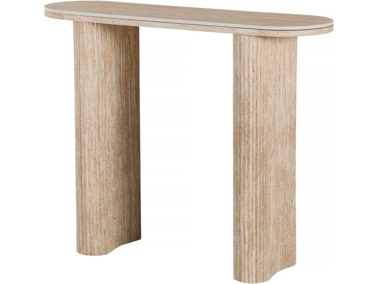 Travertine console table in ceramic 'Alba' - 100 x 30 x 80 cm - Brown