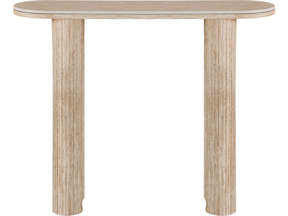 Travertine console table in ceramic 'Alba' - 100 x 30 x 80 cm - Brown