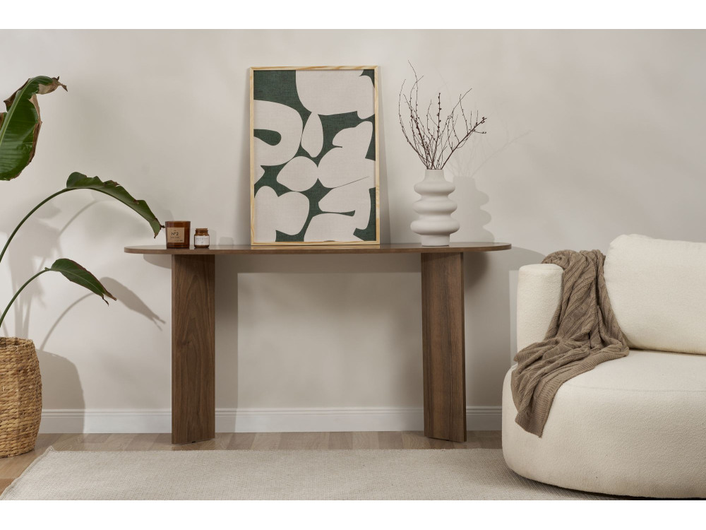 Sira" wooden console - 150 x 35 x 75 cm - Walnut