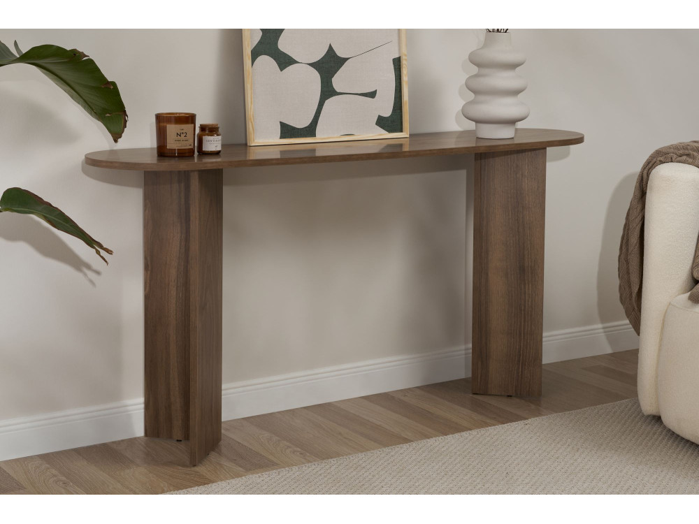 Sira" wooden console - 150 x 35 x 75 cm - Walnut