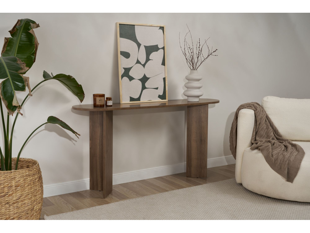 Sira" wooden console - 150 x 35 x 75 cm - Walnut