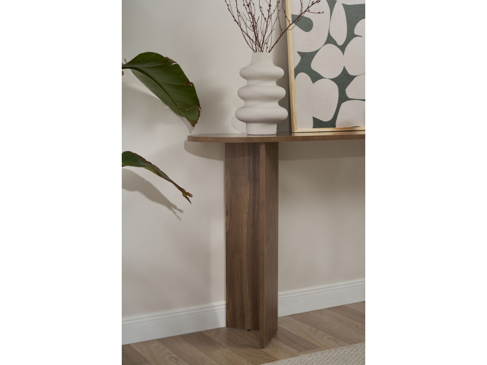 Sira" wooden console - 150 x 35 x 75 cm - Walnut