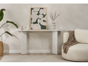 Sira" wooden console - 150 x 35 x 75 cm - White 2