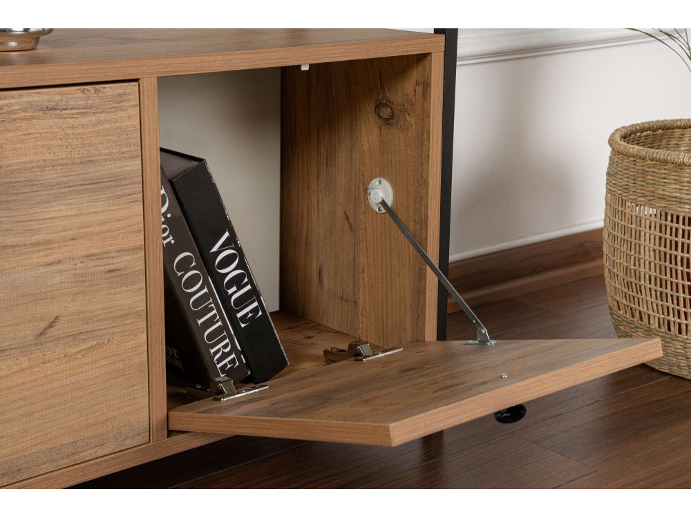 Solace" wooden console - 120 x 29 x 77 cm - Black Atlantic Pine