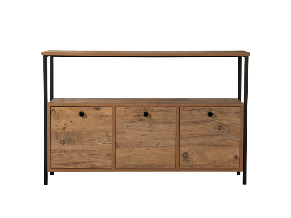 Solace" wooden console - 120 x 29 x 77 cm - Black Atlantic Pine